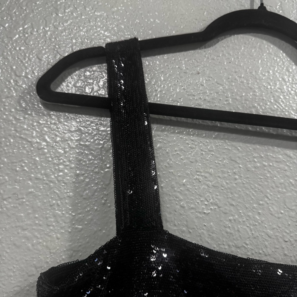 New IRO Black Sequin Women's Crop Top Size 34 XS - Picture 4 of 14